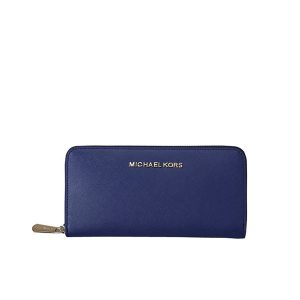 Michael Kors 經典十字紋長夾 多卡位 拉鏈錢包