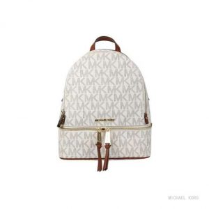 Michael Kors Rhea Zip 中號滿版LOGO後背包 雙拉鏈背包