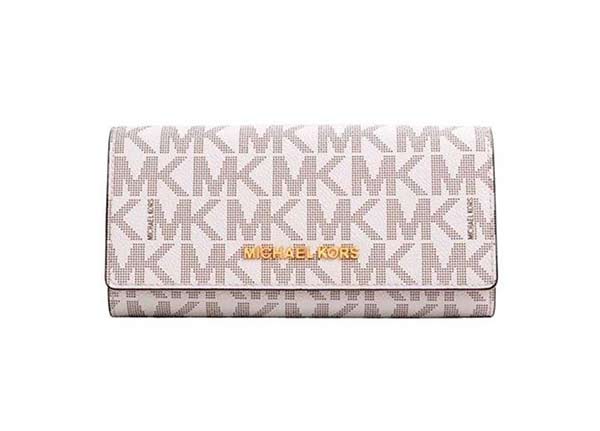 Michael Kors 十字紋防刮皮革多卡位翻蓋長夾