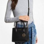Michael Kors Mercer 荔枝紋皮革托特包 手提斜挎包 黑色