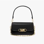 Michael Kors MK Parker 中號皮質單肩包 腋下包 黑色/棕色