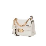 Michael Kors MK Cece 小號皮質鏈條單肩包 黑色/白色