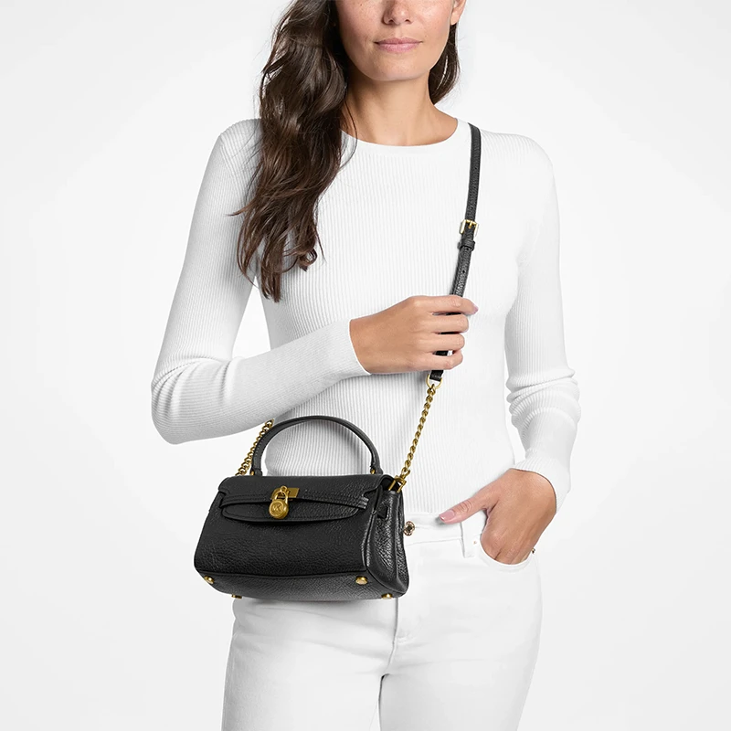 MICHAEL KORS Hamilton 小號皮質手提肩背包-1