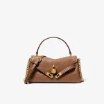 MICHAEL KORS Hamilton 小號皮質手提肩背包 棕色