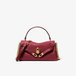MICHAEL KORS Hamilton 小號皮質手提肩背包 深紅色
