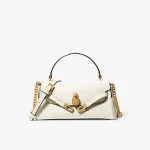 MICHAEL KORS Hamilton 小號皮質手提肩背包 白色