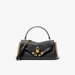 MICHAEL KORS Hamilton 小號皮質手提肩背包 黑色