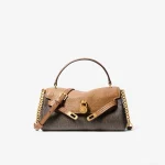MICHAEL KORS Hamilton 小號經典Logo印花手提斜背包 咖啡棕色