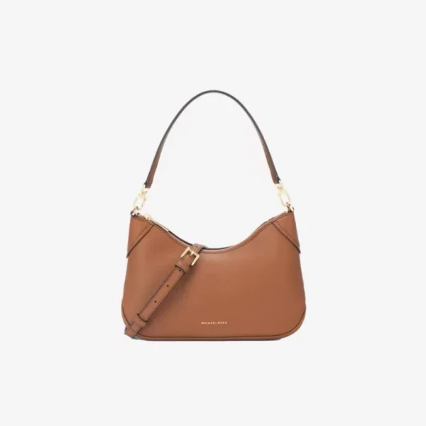 MICHAEL KORS Jet Set 中號荔枝紋皮革單肩斜背包 棕色