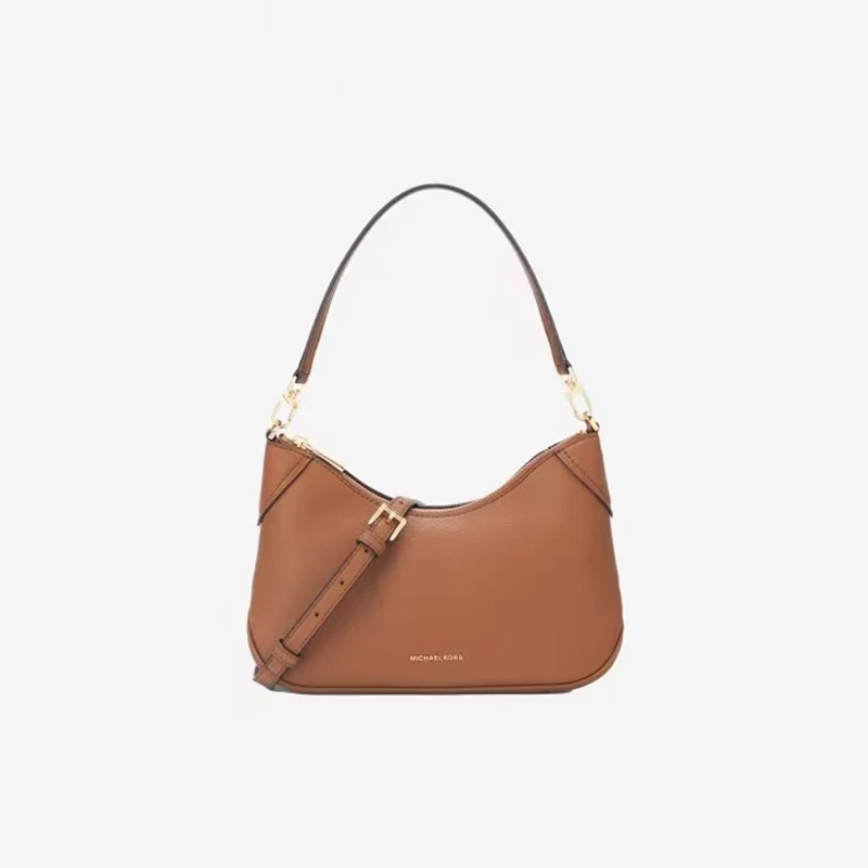 MICHAEL KORS Jet Set 中號荔枝紋皮革單肩斜背包 棕色