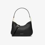 MICHAEL KORS Jet Set 中號荔枝紋皮革單肩斜背包 黑色